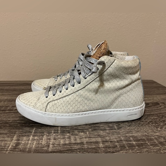 P448 Cream High-Top Sneakers - Picture 1 of 7